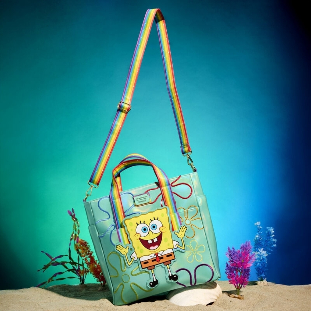 Colorful Floral Women's Bag Loungefly Spongebob With Wallet